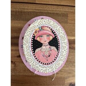 Mary Engelbreit Punch Studio Floral Oval Hat Box Large Pink Vintage